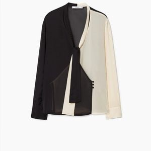 Mango MNG Two Tone US Size 4 (S) Blouse Top